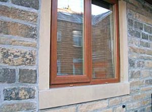 Sandstone window sills and mullions